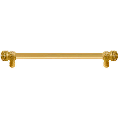Juliane Grace with 5/8 reeded center long pull small finial with 52 Swarovski Clear & Aurore Boreale Crystals