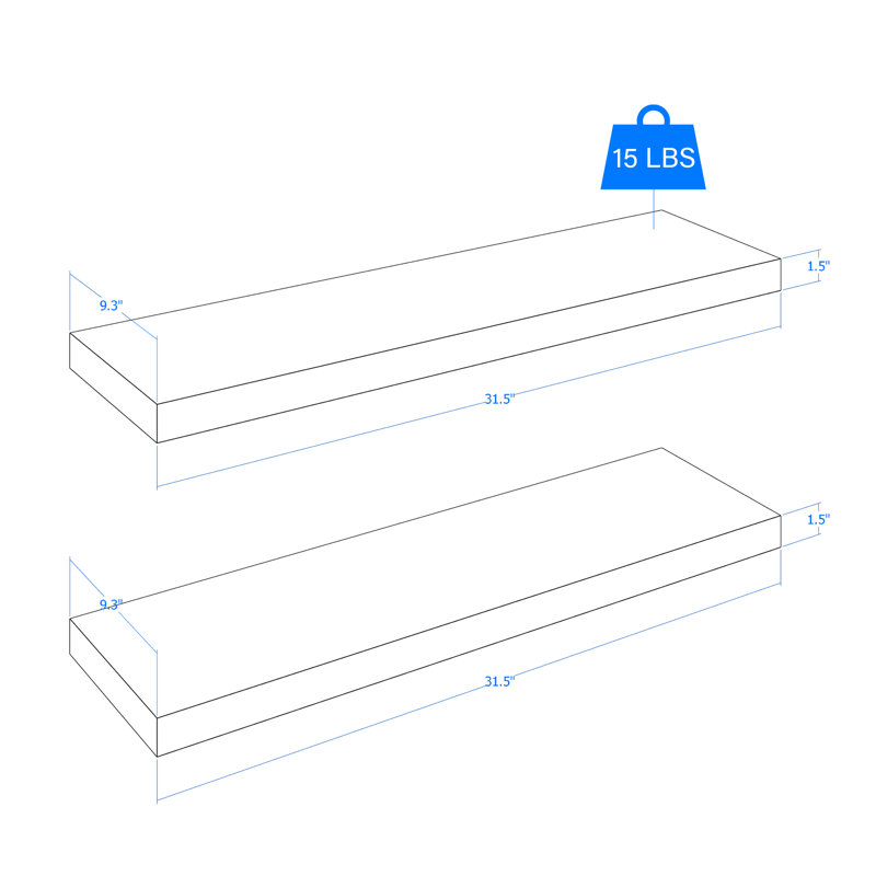 Jeniya 2 Piece Floating Shelf