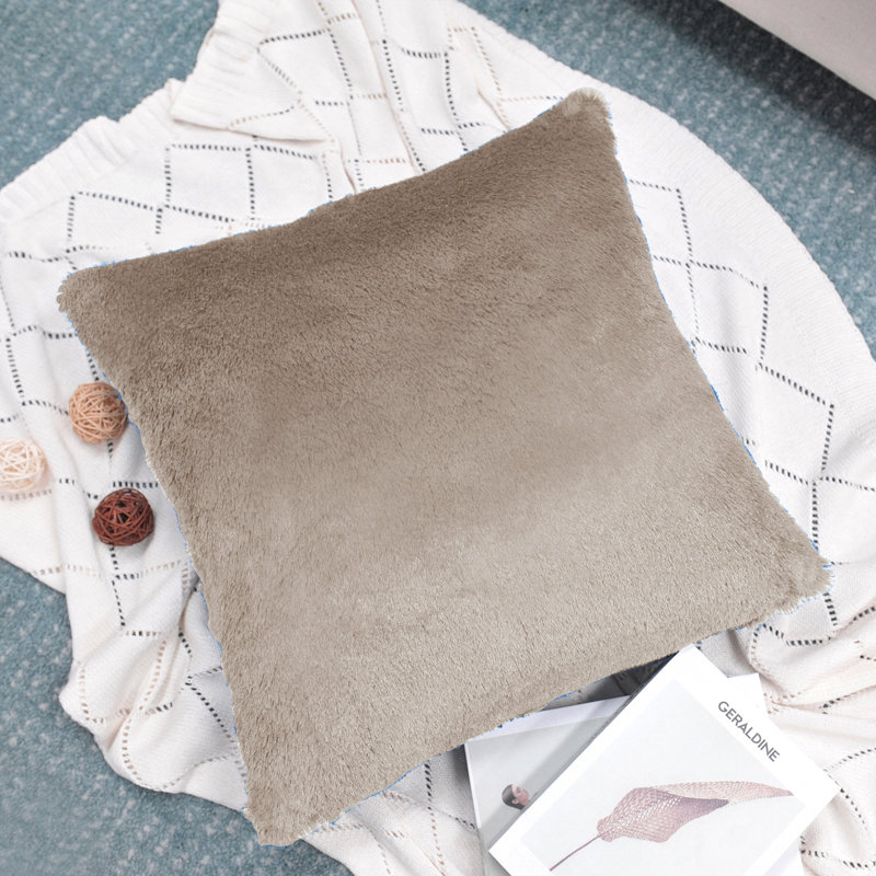 Housse de coussin réversible en fausse fourrure, Champignons
