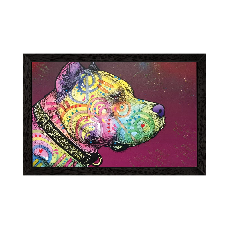 Pit Bull Soul by Dean Russo - Print on Canvas, Black Floater Framed, 66.04 cm H x 45.72 cm W