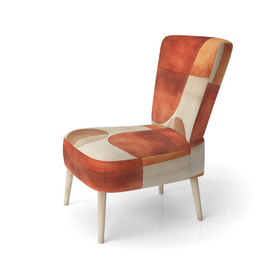Chaise d'appoint abstraite moderne transitionnelle rembourrée - Chaise d'appoint Terracotta Balance III