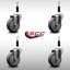 Ensemble de roulettes extensibles en caoutchouc et en caoutchouc de 4 pouces SS 7/8 pouces