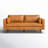 87.8" Genuine Leather Square Arm Sofa