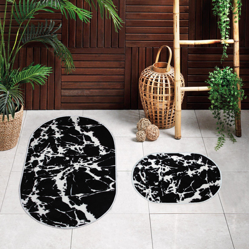 Ensemble de tapis de bain 2 pièces Bolduc, Noir