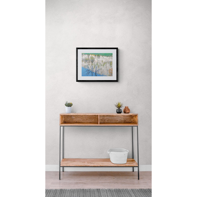 Duck In Pond Abstract #2 Print by Bruce Heinemann, Black Framed Paper, 16" H x 20" W