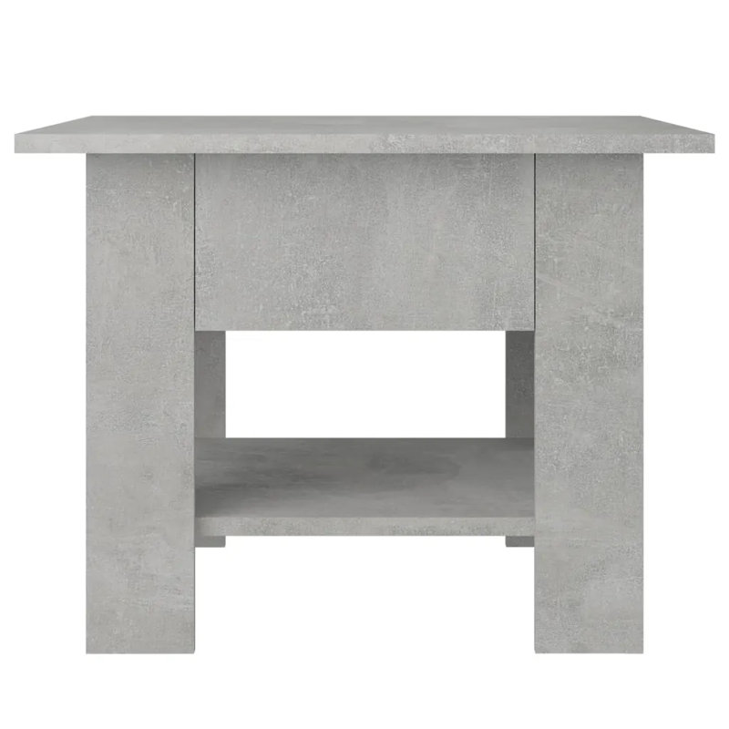 Glass End Table with Storage, 21.7"x21.7"x16.5", Concrete gray