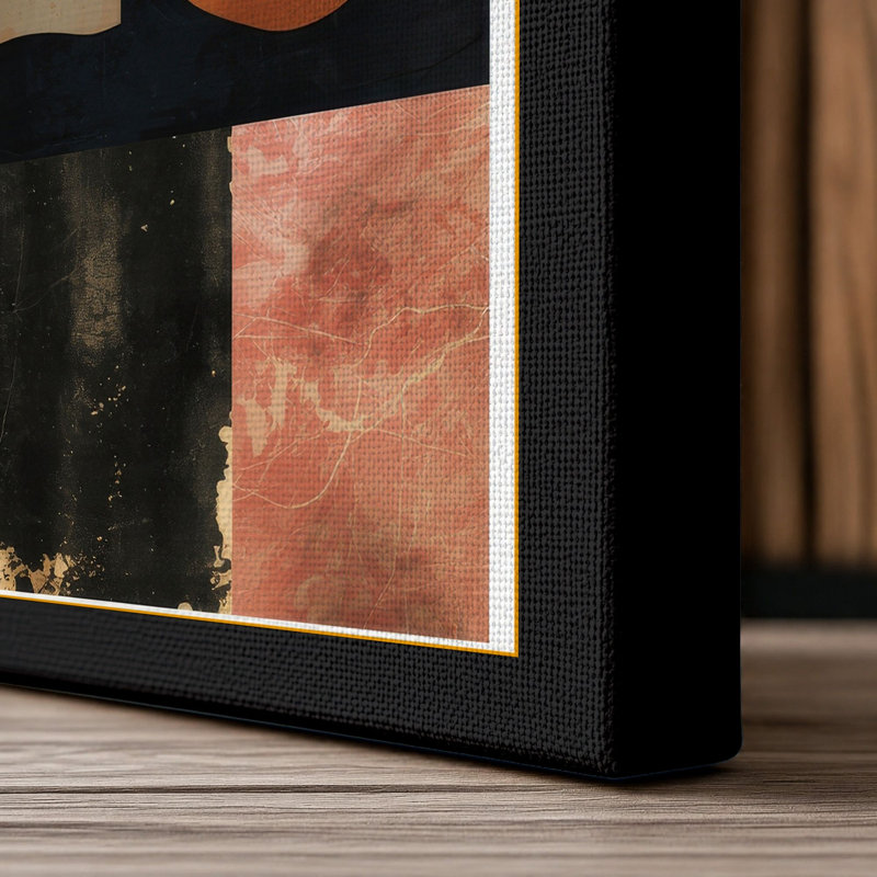 Rust and Geometry Industrial - Wrapped Canvas, Black Border, 24x16 - 61.0 x 40.6 cm