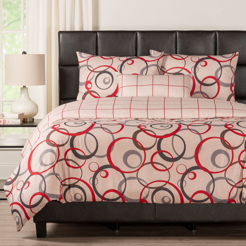 Circlet Geometric Shapes Duvet Cover & Insert, King Duvet + 2 King Shams + 1 Throw Pillow