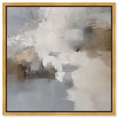 Gesso Impressions II Canvas Print Minimalist Wall Decor by Art Remedy, Gold Frame, 24 x 24
