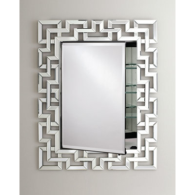 Kinzey 30'' W 36'' H Recessed Framed Medicine Cabinet Mirror 3 Adjustable