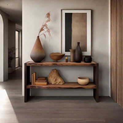 Retro Minimalist Solid Wood Console Table