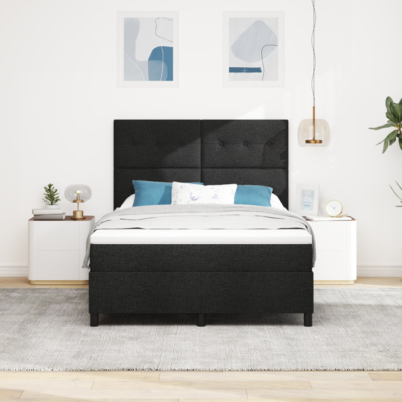 Upholstered European Kingsize (160 x 200 cm) Bed Frame with Mattress