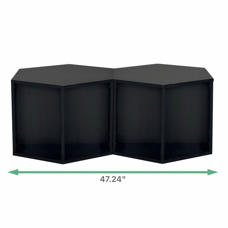 Hexagonal Coffee Table(Set of 2), Black