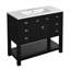 Meuble-lavabo 36 po avec lavabo supérieur, armoire de rangement moderne avec 2 portes à fermeture douce et 6 tiroirs, meuble-lavabo simple