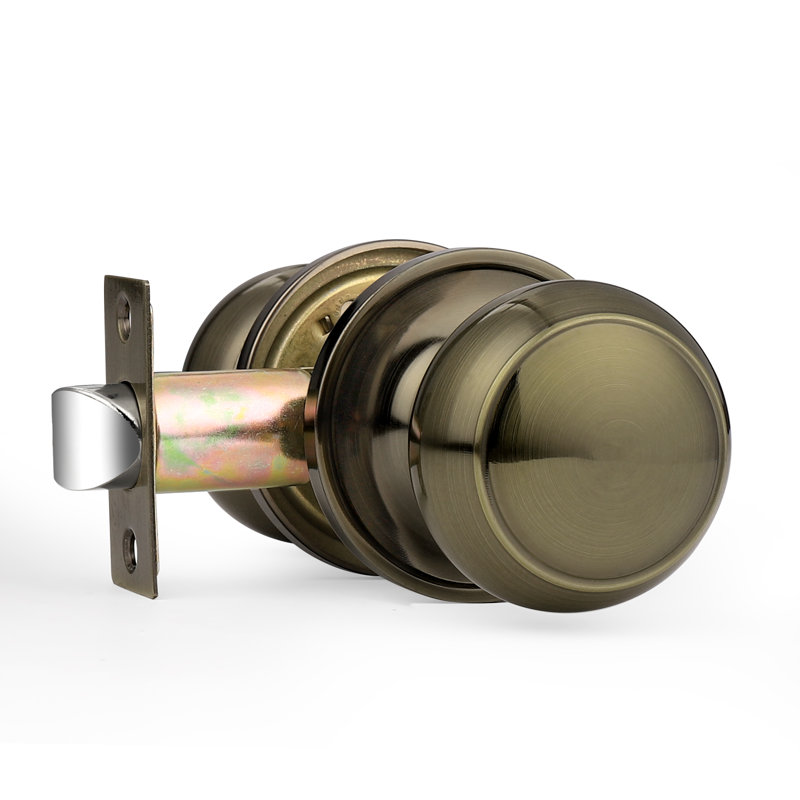 Privacy Door Knobs with Round Rosette, Antique Brass, Privacy (Bed & Bath)