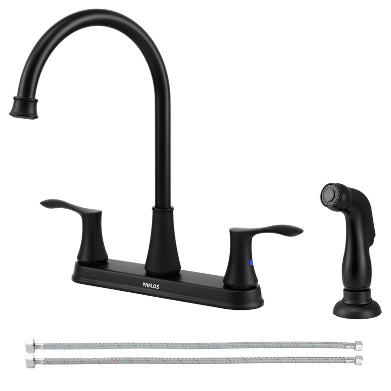 Parlos Home Kitchen Faucet with Side Spray, Matte Black