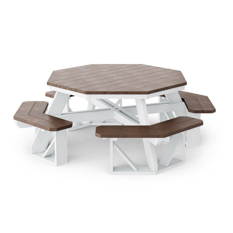 Heritage Octagon Picnic Table, Tudor Brown/White