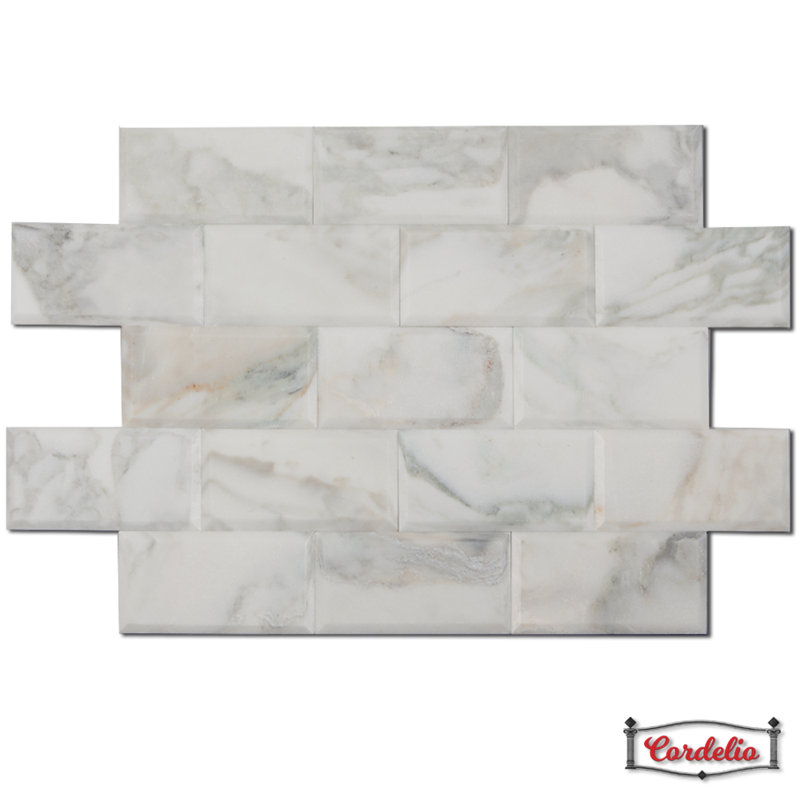 3x6 CALACATTA OLIVA POLISHED & DEEP BEVEL