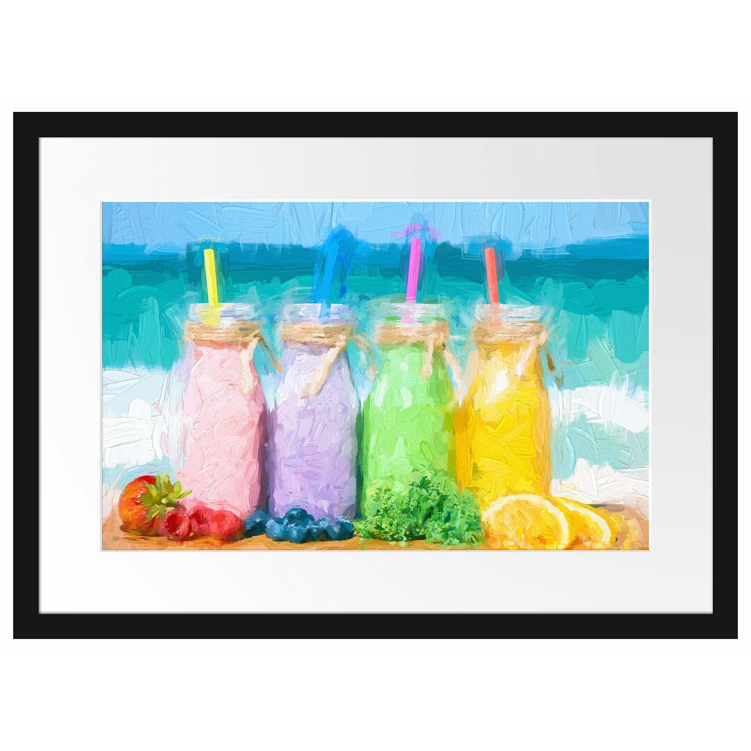 Gerahmtes Papierbild Smoothies in Verschiedenen Farben