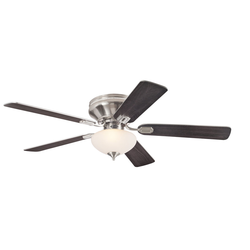 Kaila 132cm Ceiling Fan with Light Kit, Brushed Nickel / Wenge and Beech