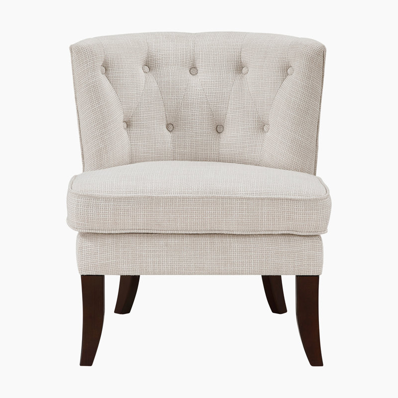 Bousov 26" Modern & Contemporary Accent Chair with Textured Fabric Upholstery, Button-Tufted Back & High-Density Foam Cushions