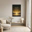 Toile dorée sur les montagnes et le lac, art mural-845139243