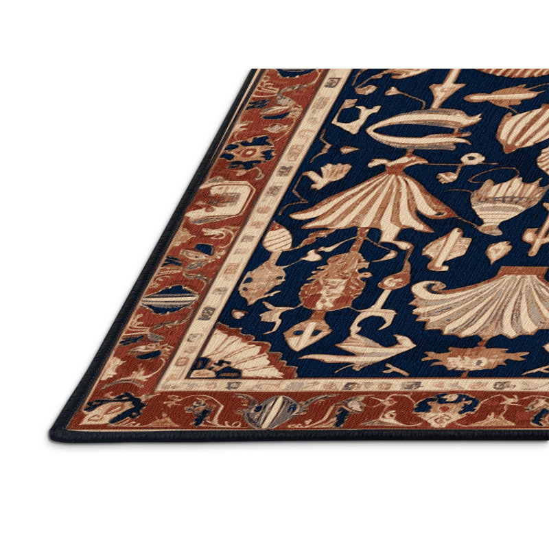 Tapis brun lavable à la machine, Rond 3 pi