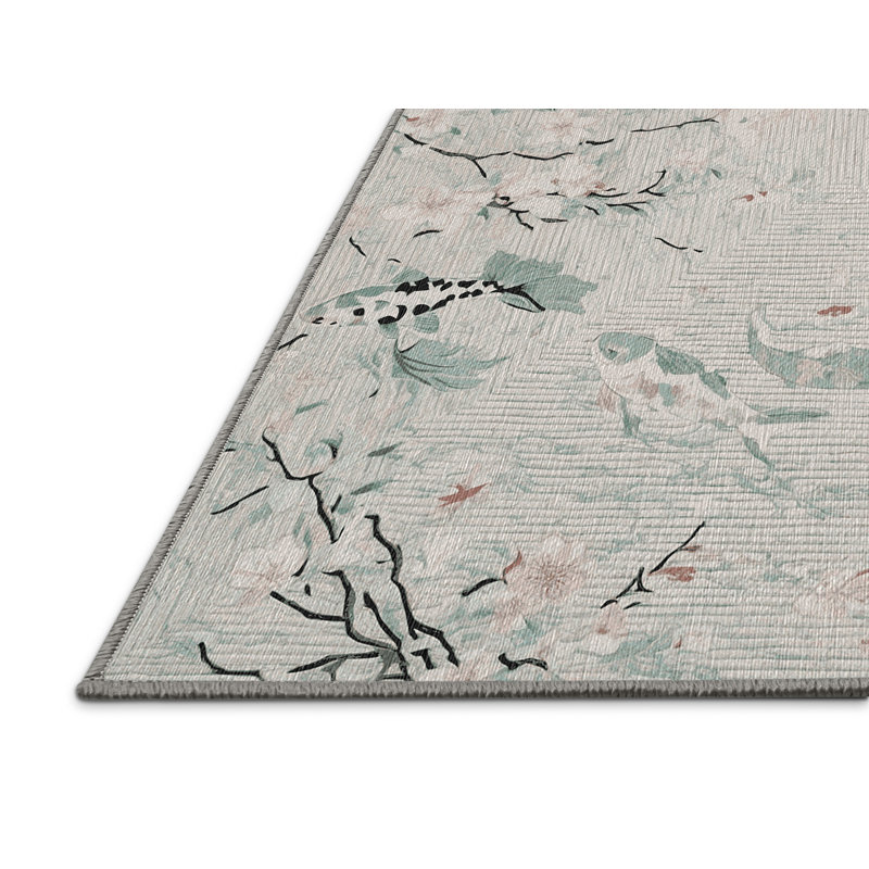 Tapis gris lavable à la machine, Carré 8 pi