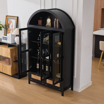 75" Tall Arched Storage Display Cabinet