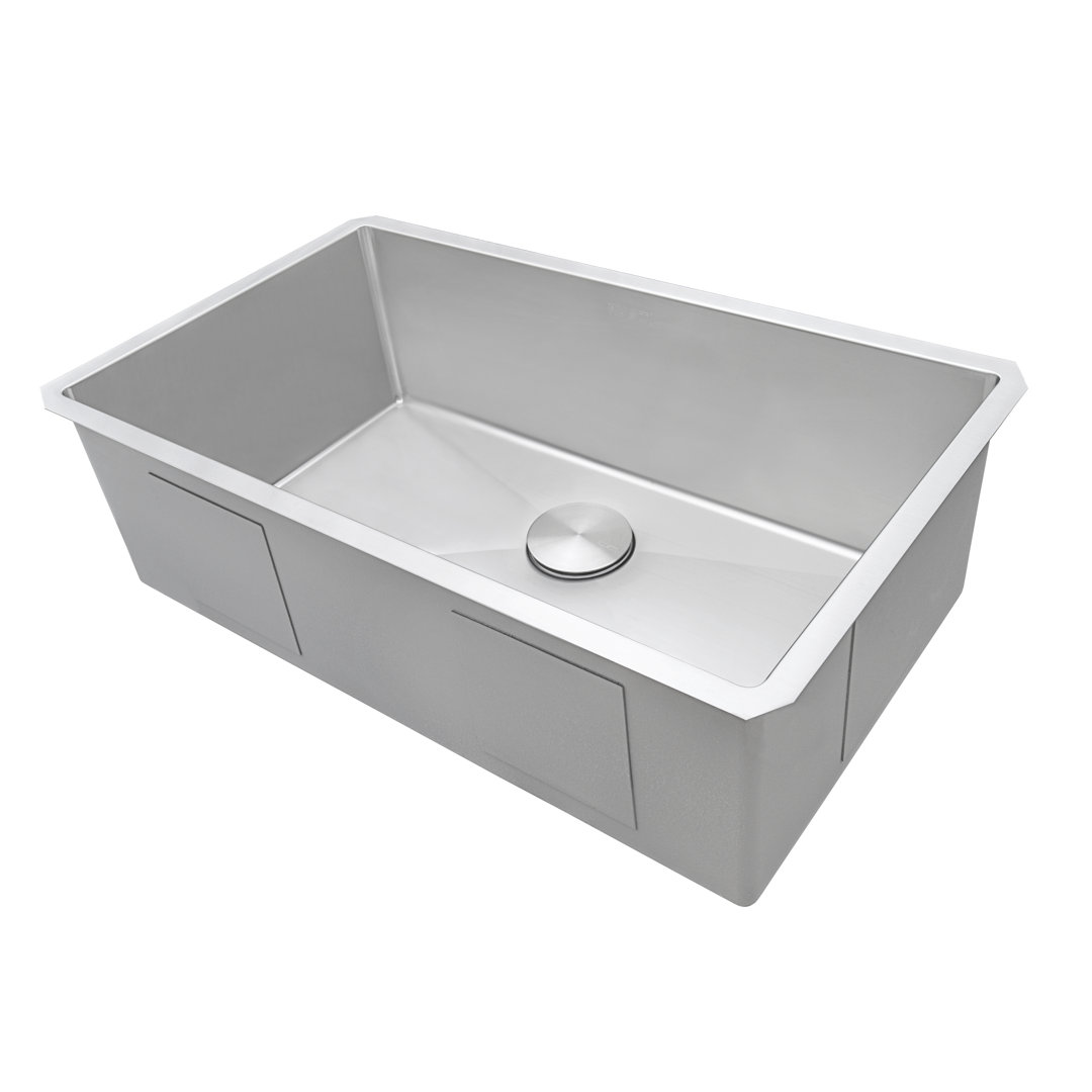 Ruvati 33-inch Undermount 16 Gauge Rounded Corners Large Kitchen Sink Stainless Steel Single Bowl Ruvati