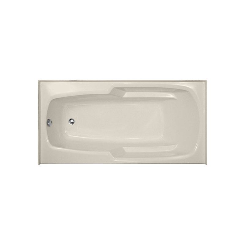 Entre 60'' L Soaking Bathtub, Biscuit, Matte Black
