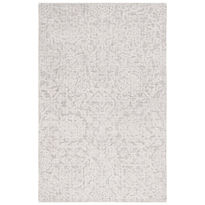 Floral Hand Tufted Wool/Viscose/Cotton Floral Rug in Ivory/Beige