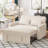 Modern Linen Upholstered Reclining Sleeper Sofa Bed-1375822764