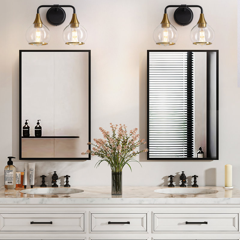 Lupe 2 - Light Dimmable Bathroom Vanity Light, Black/Gold Finish/Clear Shade