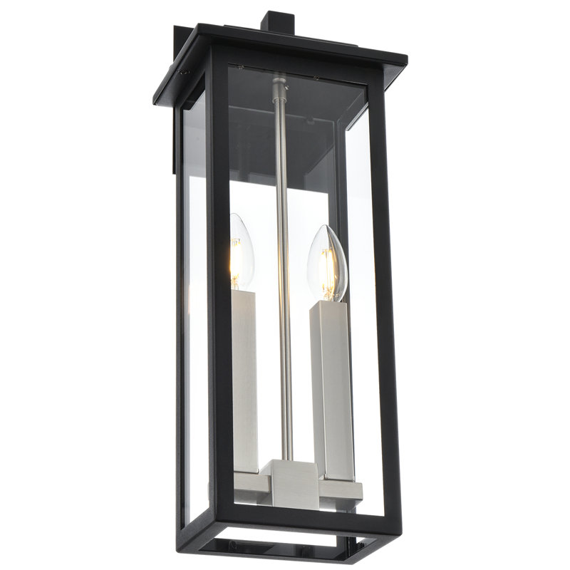 Applique murale Sharissa, Noir mat / nickel brossé