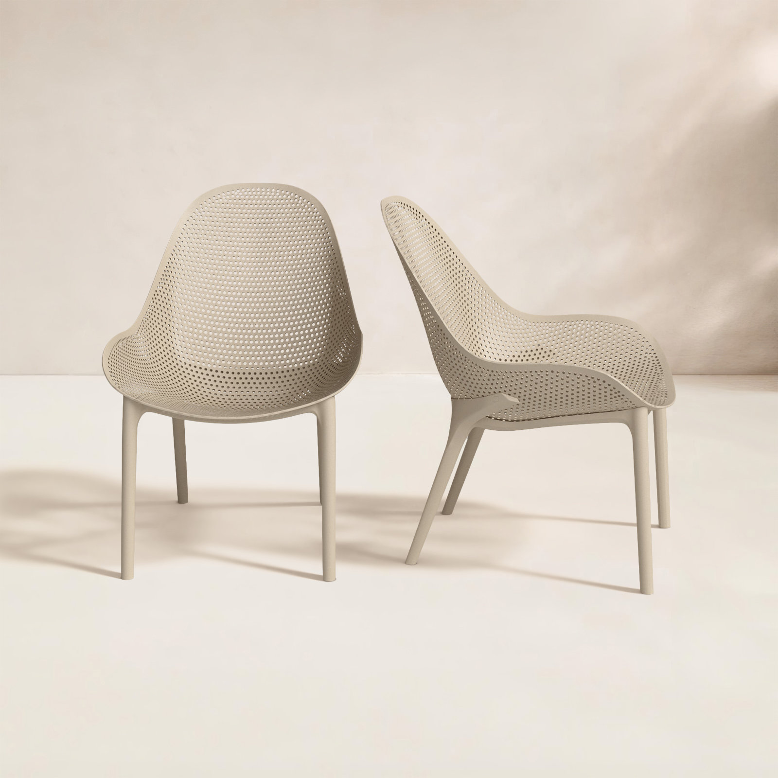 Farrah Outdoor Armless Lounge Chair, Taupe