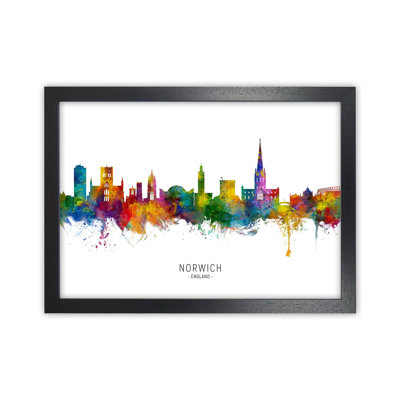 Norwich England Skyline by Michael Tompsett - Print