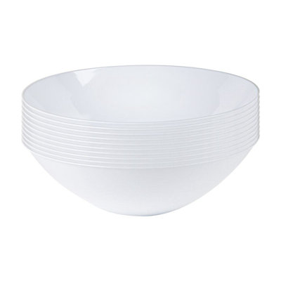 Bols ronds en plastique blanc 16 oz avec bordure argentée Ecoqualité pour 70 invités