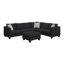 Ensemble de canapé modulaire de 112 po x 87 po avec canapé-lit modulaire 7 places avec repose-pieds, ensemble de canapé d'angle en tissu en L avec 3 coussins, noir