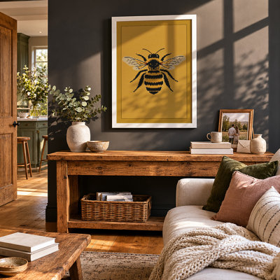 Bee Study Botanical - Framed Print