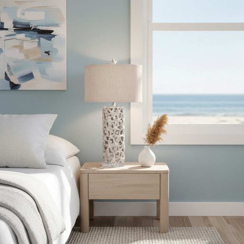 Darla - 30" Poly Star Table Lamp - Set of 2 - Beige Finish