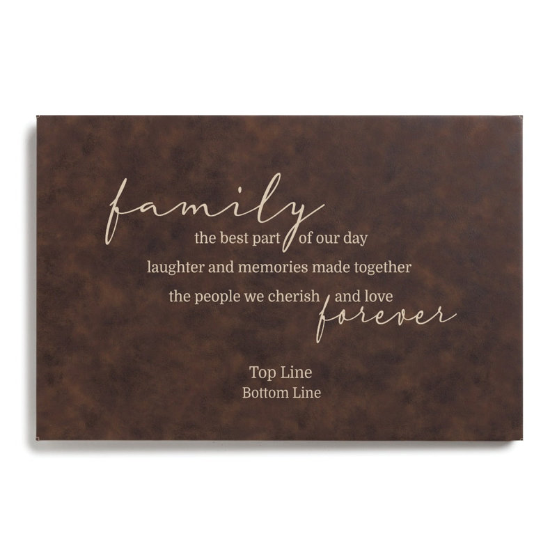 Family Forever Personalized Leather 12x18 Canvas