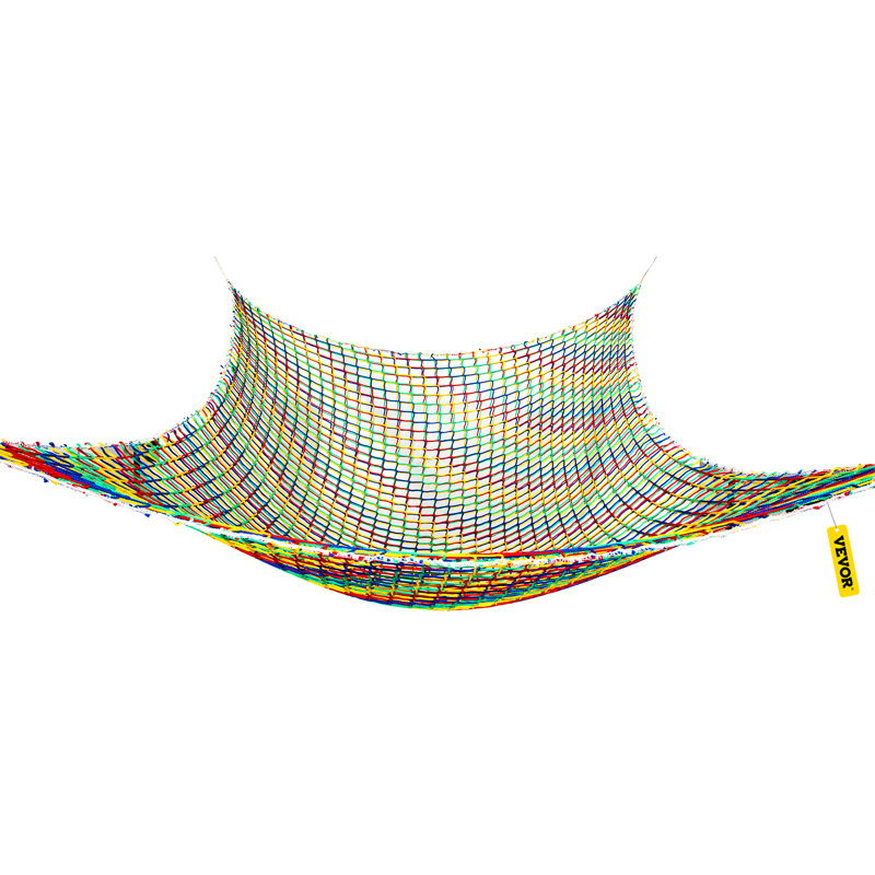 VEVOR Climbing Cargo Net Playground Climbing Cargo Net 14.8 x 10.5 ft Rainbow