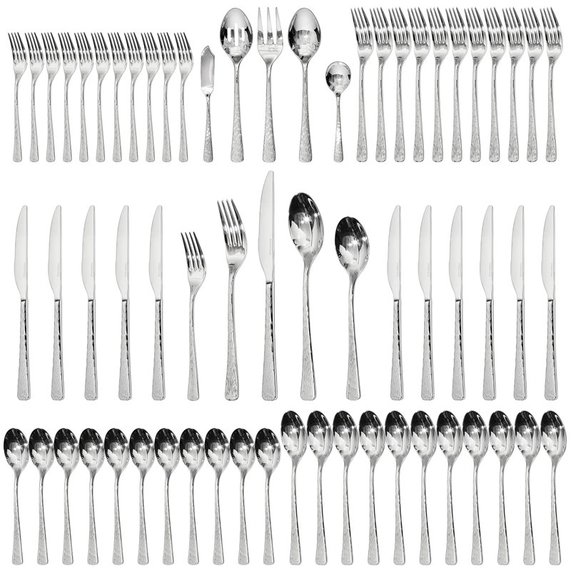 Silverware Set For 12, 65-piece 18/10 Stainless Steel Flatware Set With Serving Utensils