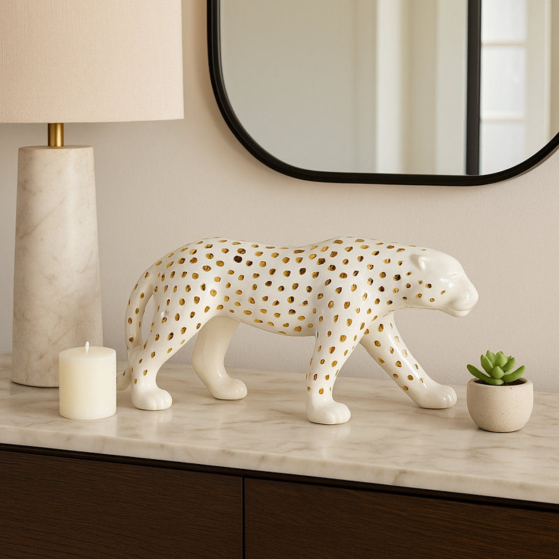 Sculpture de léopard Ankney Artistic Sculpture Home Decor