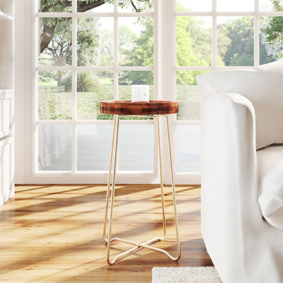 Genita Solid Wood Tray Top End Table