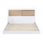 Tête de lit pour lit double bibliothèque avec finition blanche - sans fondation, chambre de jeunes, chambre de rangement et couleurs naturelles, fondation-254075539