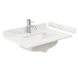 30" Single Countertop with Square Sink (1-Hole), Backsplash & Sidesplash