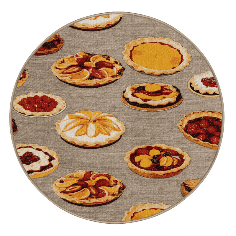  Tapis lavable à base de desserts à base de fruits, Rond 4 pi