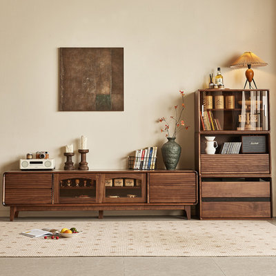 Console contemporaine en bois à bords arrondis pour le salon